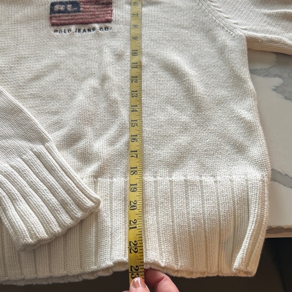 Vintage Polo by Ralph Lauren White Sweater with Flag Design - Picture 6 of 8